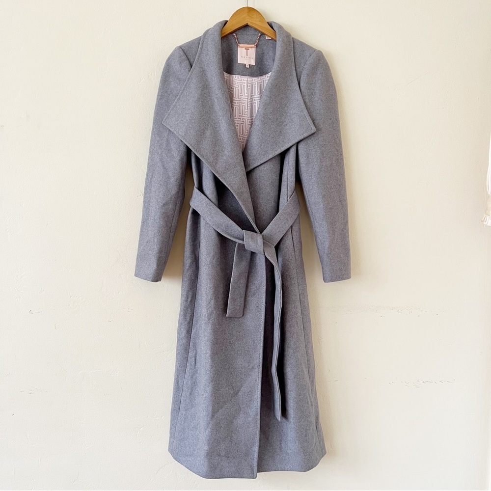 Ted Baker Gray Belted Coat